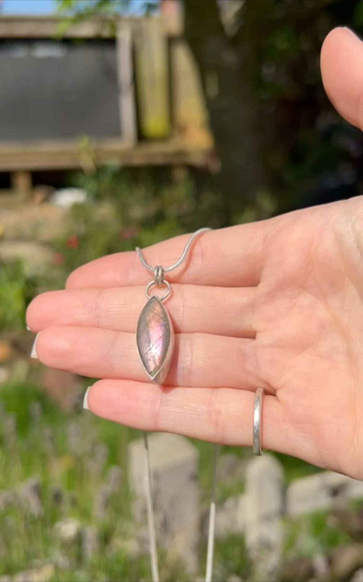 Pink Labradorite Pendant