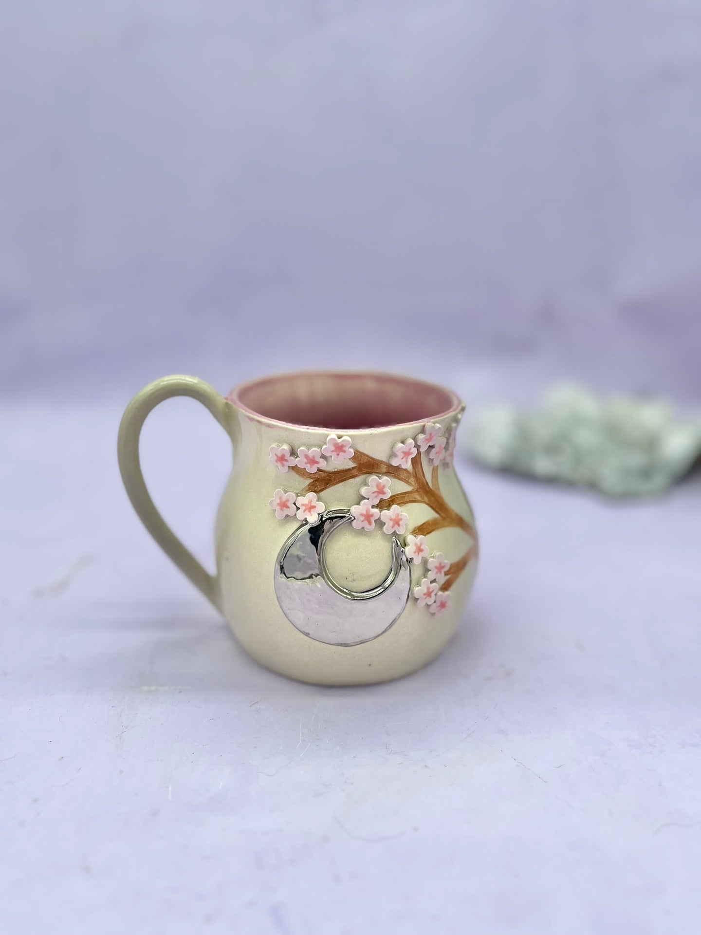 Handmade Blossom and Moon Mug