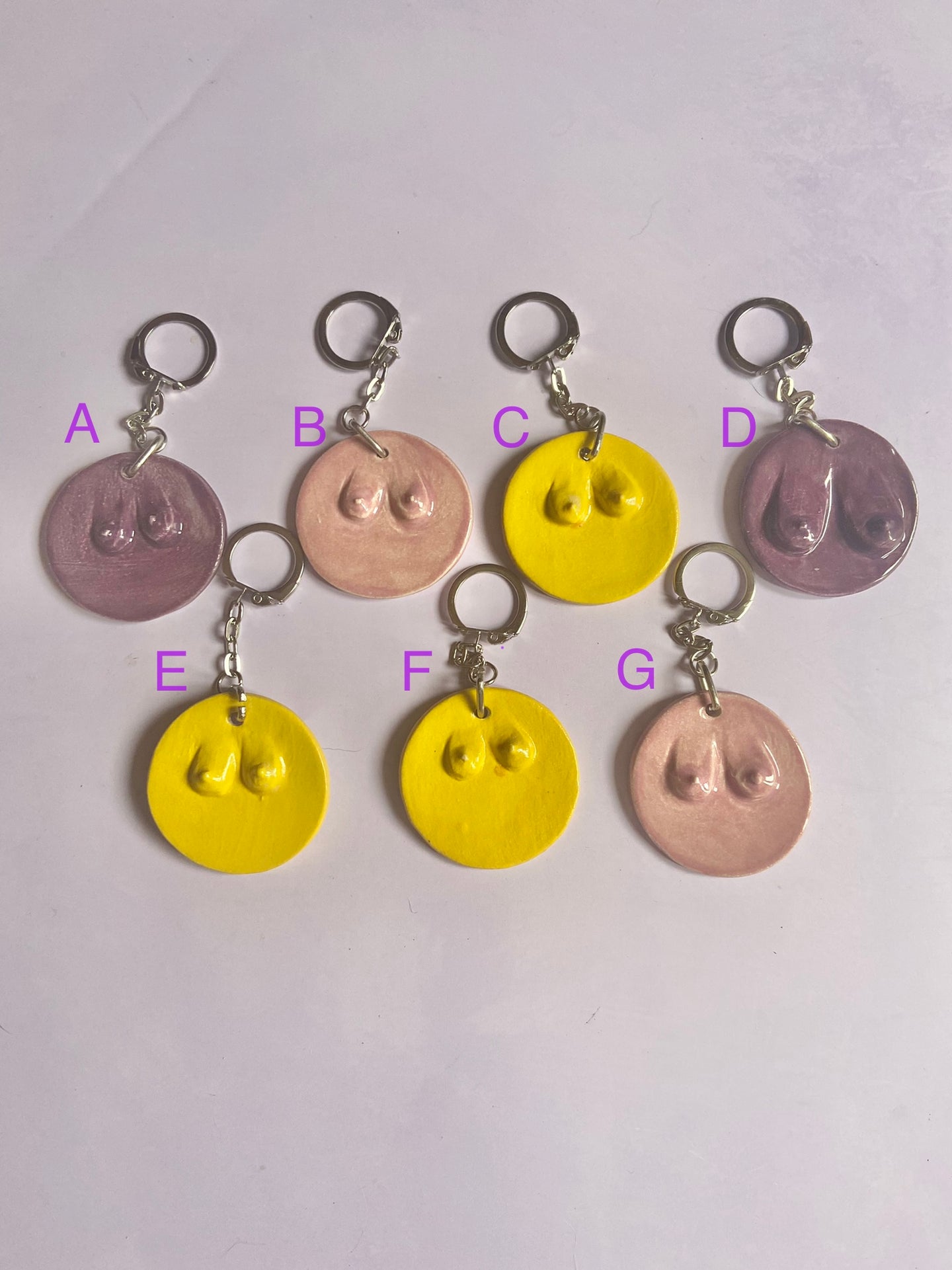 Round Boob Key Chains